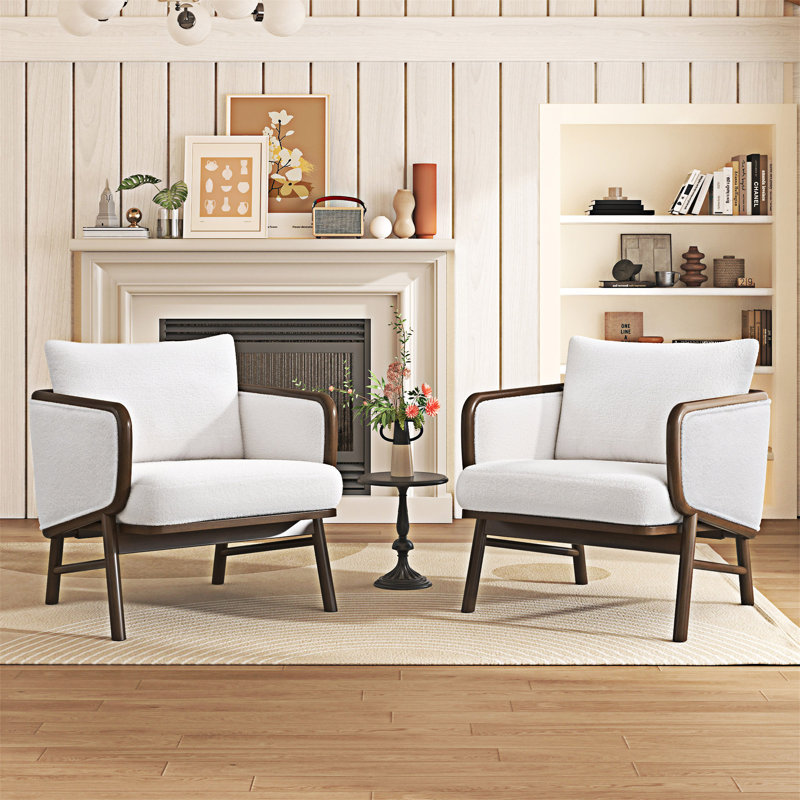 Ensemble de 2 fauteuils d'appoint rembourrés
