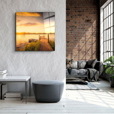 Superbe peinture décorative en verre trempé de 31,5 po x 31,5 po | 100% verre trempé, épaisseur: 0,16 pouce | Imprimé UV pour des couleurs éclatantes et une durabilité | Décoration murale parfaite pour le salon, la chambre à coucher ou le bureau, design élégant et moderne