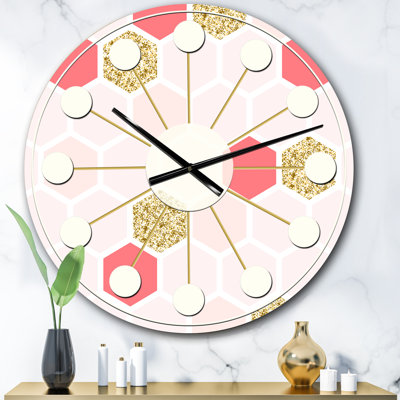 Gold Chic Design I - Horloge murale moderne Mid-Century