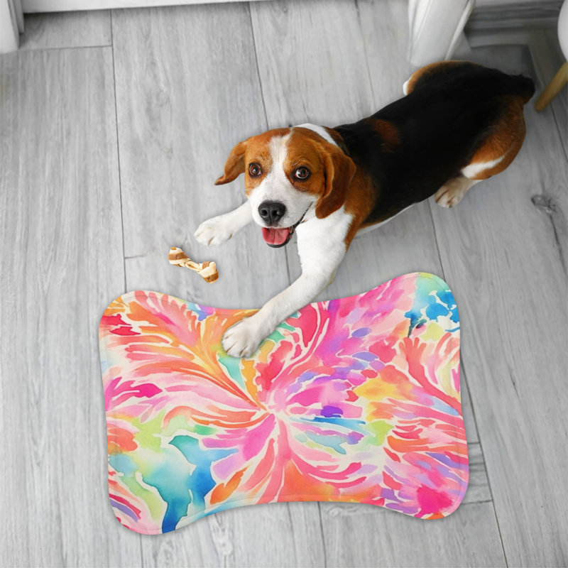 Modèle de motif aquarelle - tapis d'alimentation en forme d'os