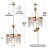 3-Light Vintage Gold Boho Coastal Beaded Chandelier Semi-Flush Mount Ceiling Light
