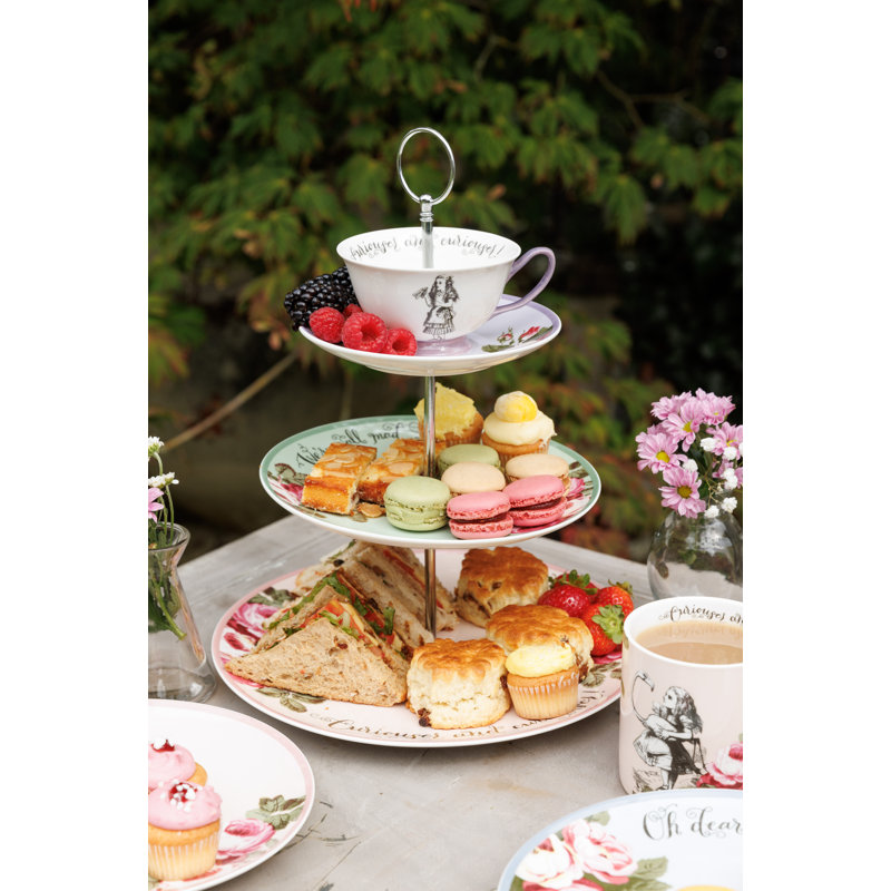 Mikasa and the V&A Alice In Wonderland Bone China 3-Tier Cake Stand