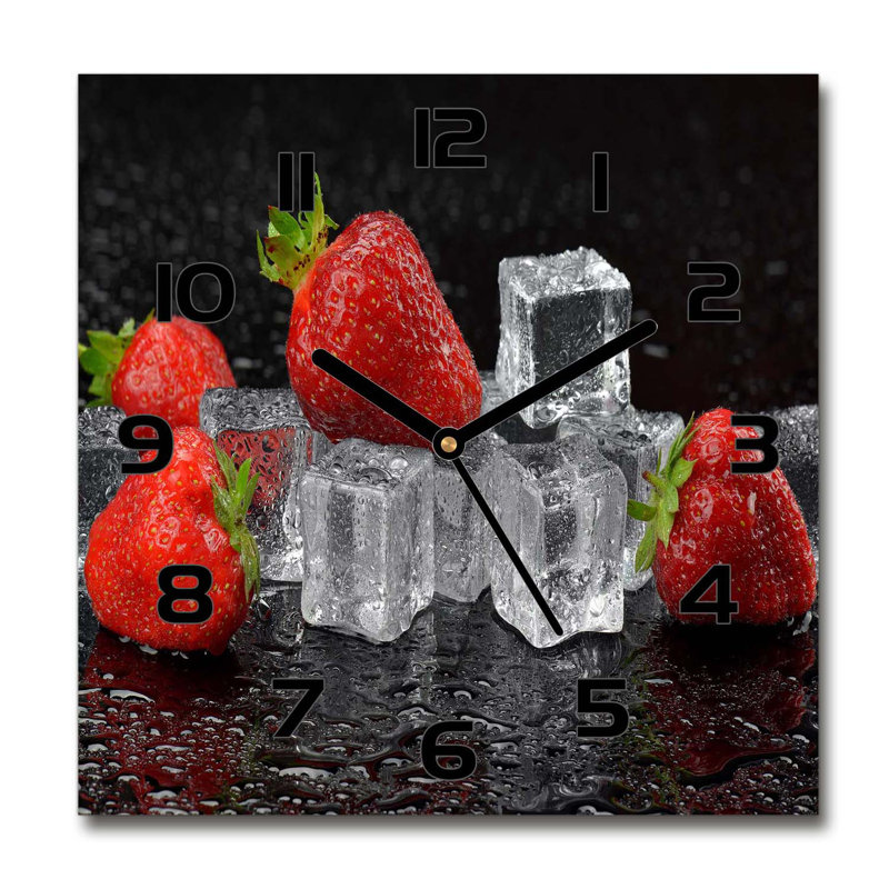 Hildebert Glass Wall Clock, Black/Red