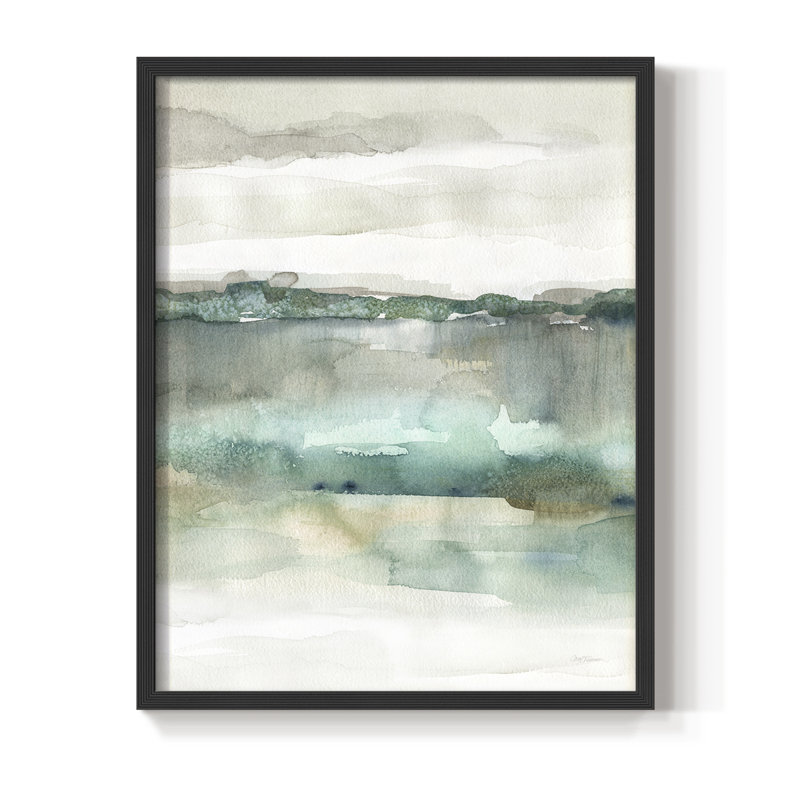 «Soft Emerald Harmony», reproduction encadrée - bois massif, Noir, noir, noir, noir, H 11 po x l 9 po