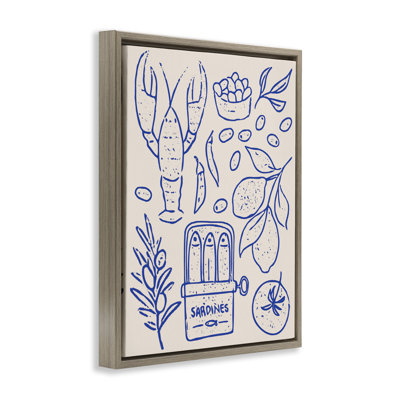 Cadre flottant fruits de mer et herbes Simplicity, design par Camila Juncos
