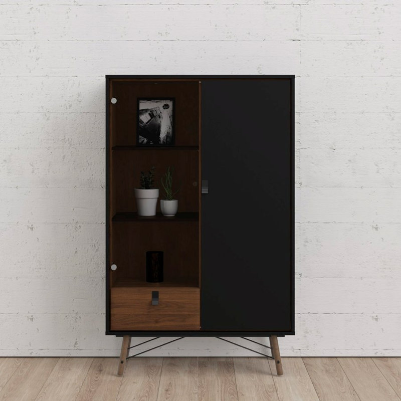 Timpson Display Cabinet, Black/Brown