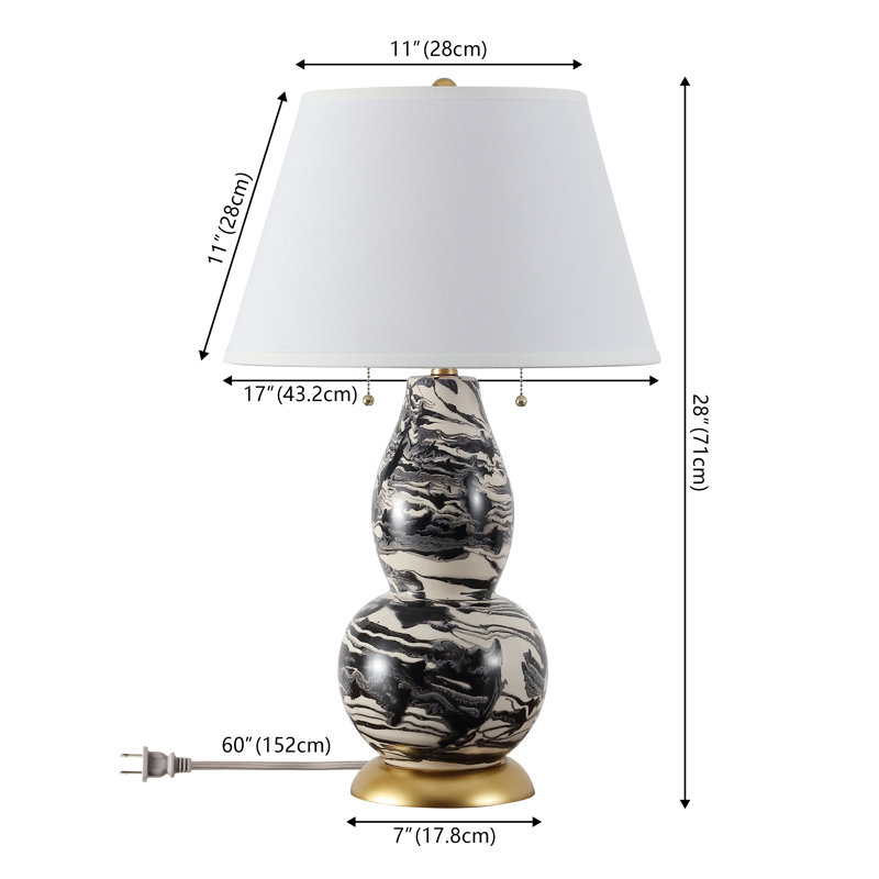 Cassoday Ceramic Table Lamp, Black/White