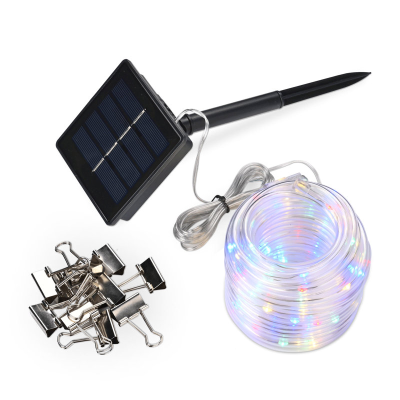 Evaughn 120 - Bulb 480'' Solar Powered LED Rope String Light, Purple
