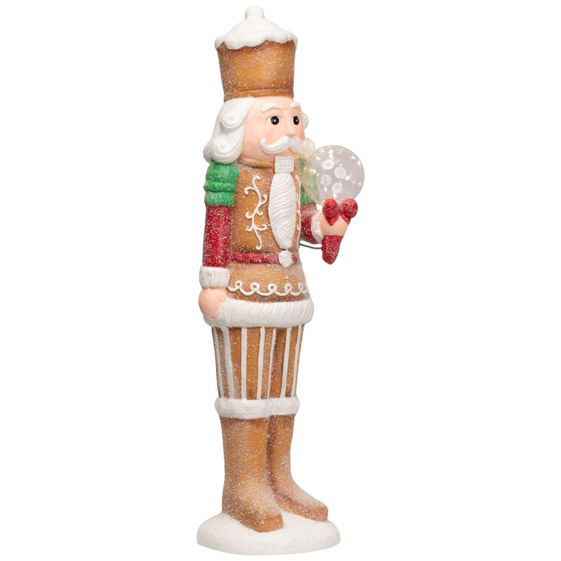 LED Lighted Glitter Christmas Nutcracker - 27", Brown/White