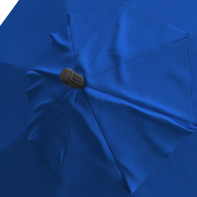 Parasol de marché 132 po Ethel, Tissu performance bleu royal, Gris martelé