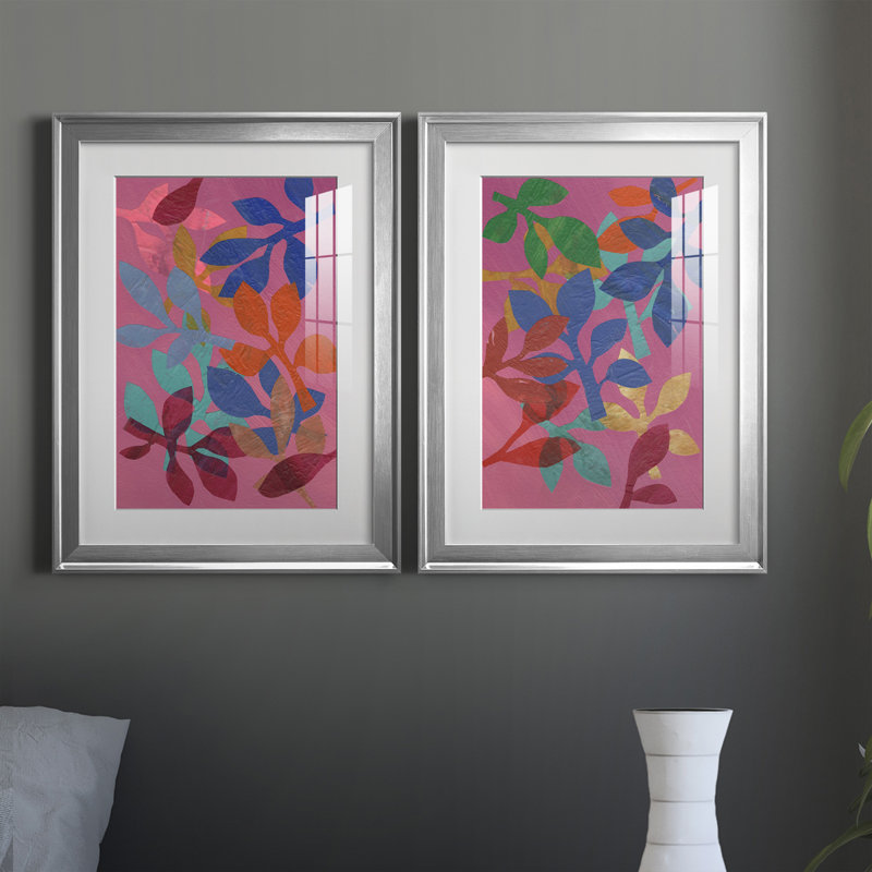«Vivid Stems I», reproduction encadrée de qualité supérieure, prête à être accrochée, H 36,5 po x l 53 po x P 1 po, Argent