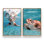 Sea Turtles' Path Set of 2 Canvas Prints in a Black Frame, 18" X 12"