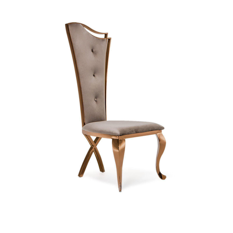 Mohandis 17'' H Velvet Upholstered Side Chair, Taupe