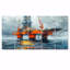 «Gray Orange Summer Summer Rig In Ocean» - ensemble d'art mural sur toile-2081084676