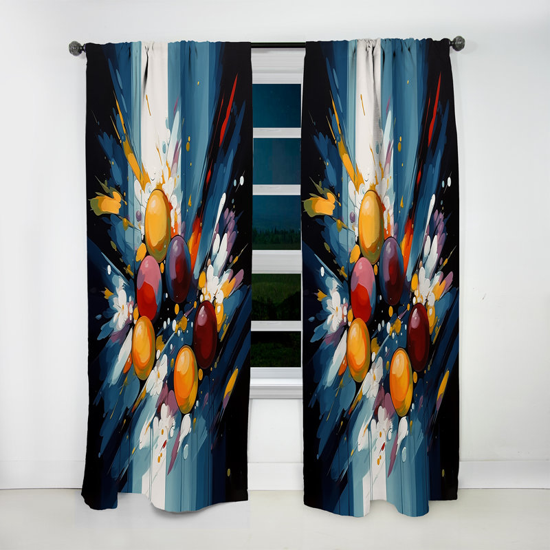 Geometric Illusions I - Modern Curtain - Velvet Room Darkening - 1 panel, 52" W x 108" L