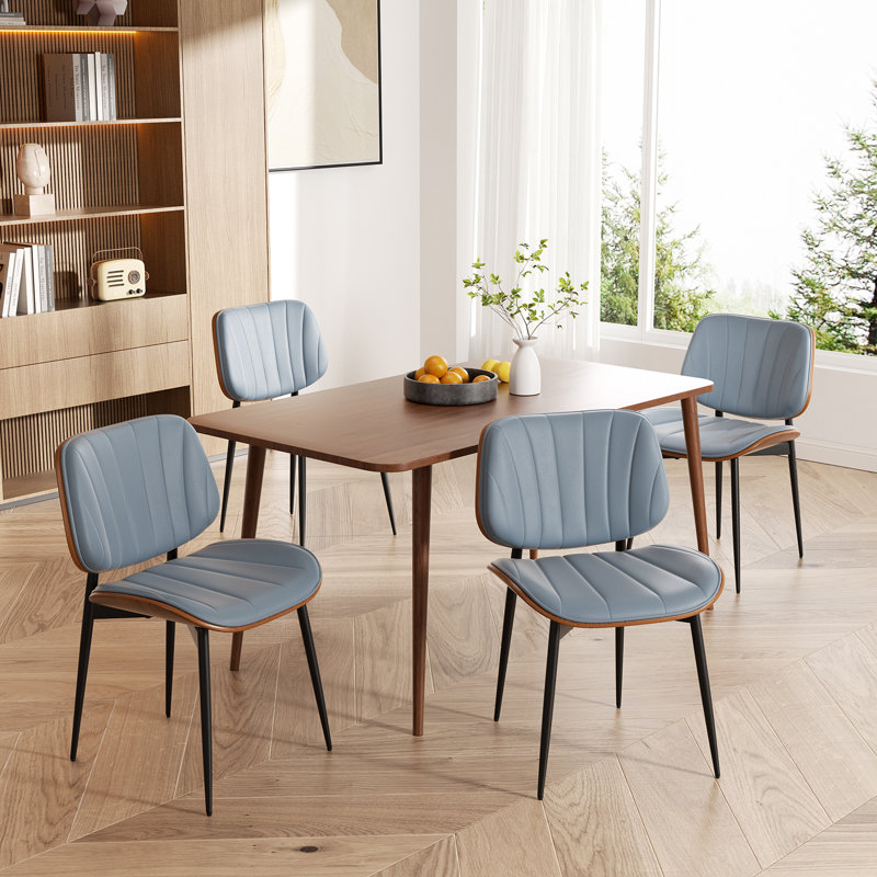 Stylish Faux Leather Dining Chairs: Elegant Side Chairs For Dining Rooms, Kitchens, And Living Spaces, Gray, 4