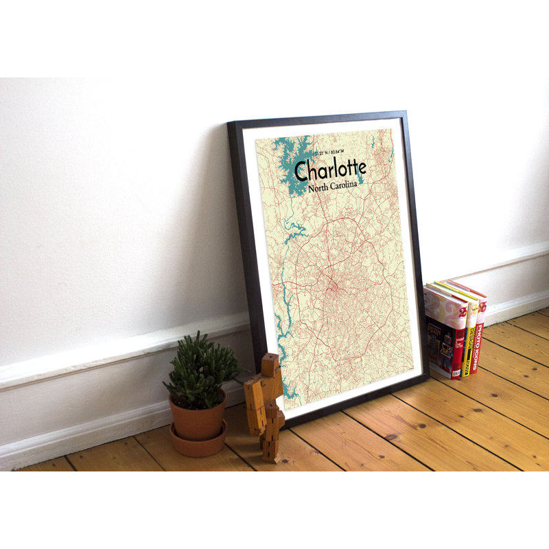 Charlotte City Map - No Frame Print, 50.8cm H x 40.6cm W x 0.13cm D