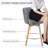 26'' Swivel Counter Height Barstool with Back for Kitchen Island,Nailhead Trims and Solid Wood Frame-243662915-243662913