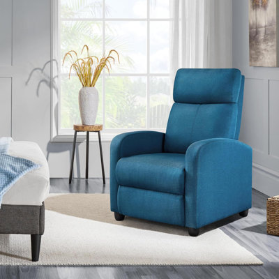 Fauteuil inclinable moderne en tissu avec support à ressorts ensachés - canapé inclinable à dossier réglable pour le salon, la chambre à coucher ou le cinéma maison - Fauteuil inclinable simple rembourré avec repose-pieds confortable