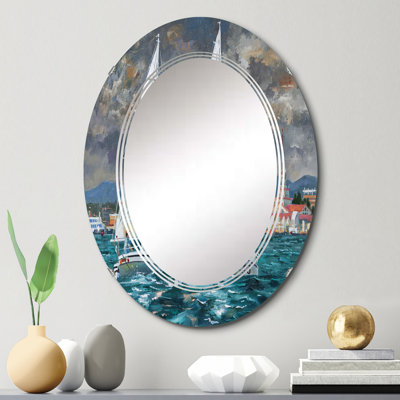 Miroir de salle de bain ovale mural