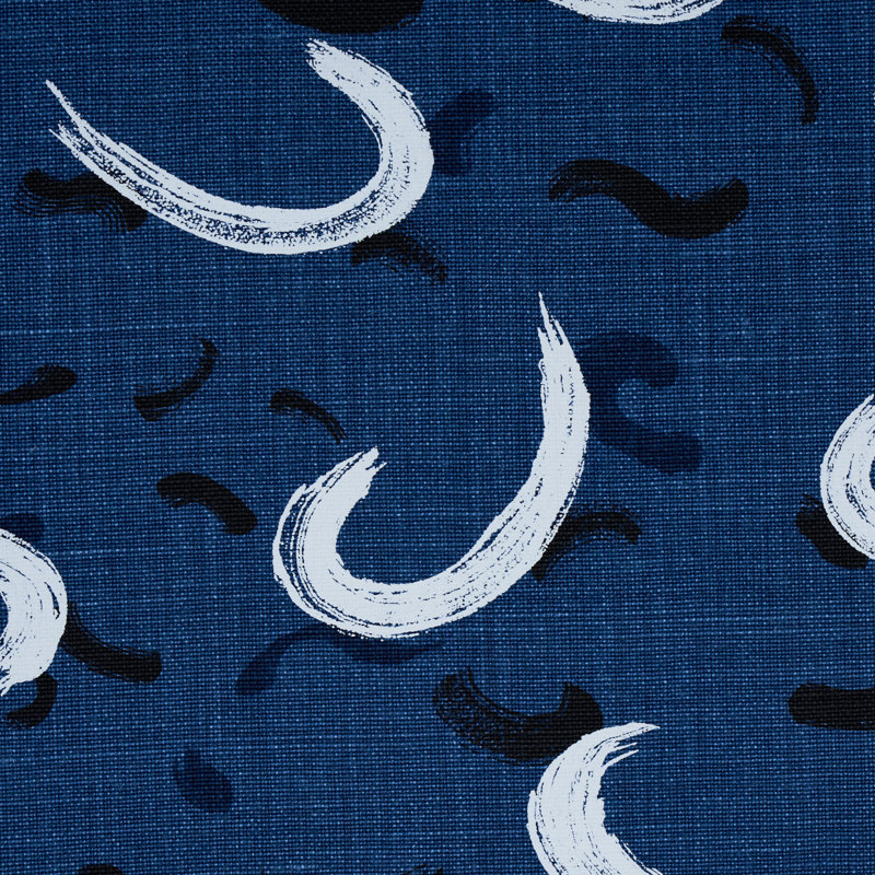 Schumacher x David Kaihoi Brushmark Fabric, Blue