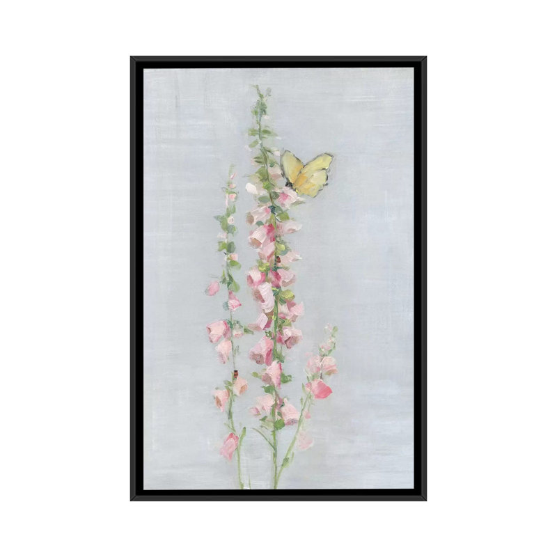Foxglove Garden II par Sally Swatland - reproduction d'art, Toile avec cadre noir, Pas de tapis, H 48 po x l 32 po x P 1,5 po