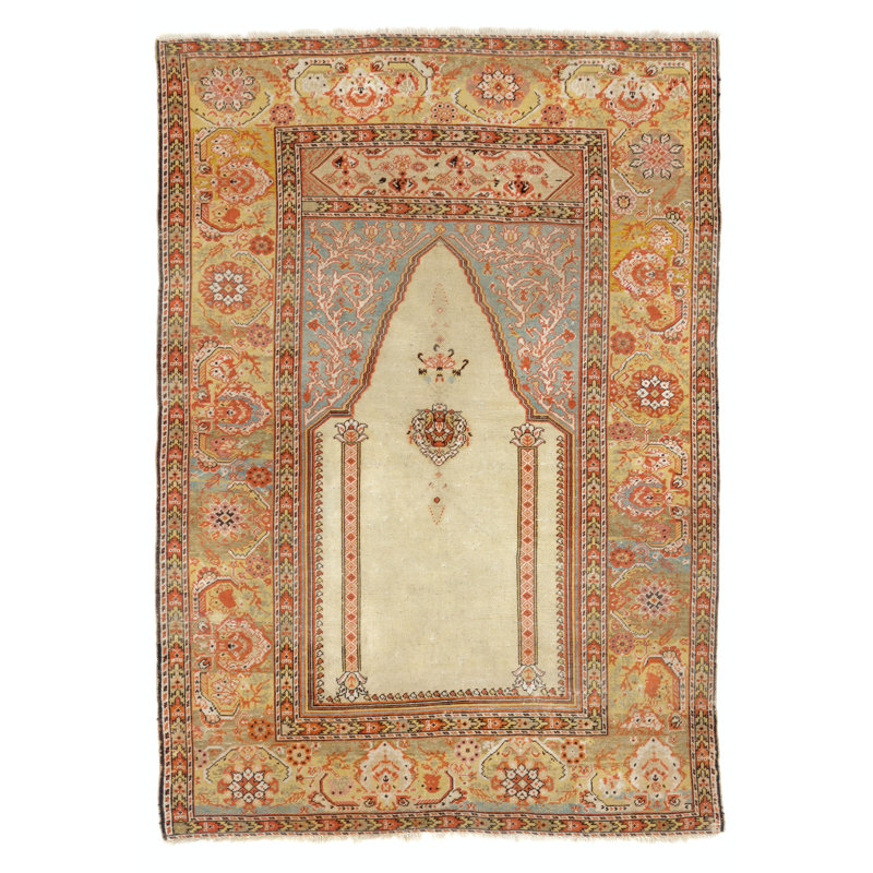 Tapis «Prières» antique Ghiordes turc, vers 1880
