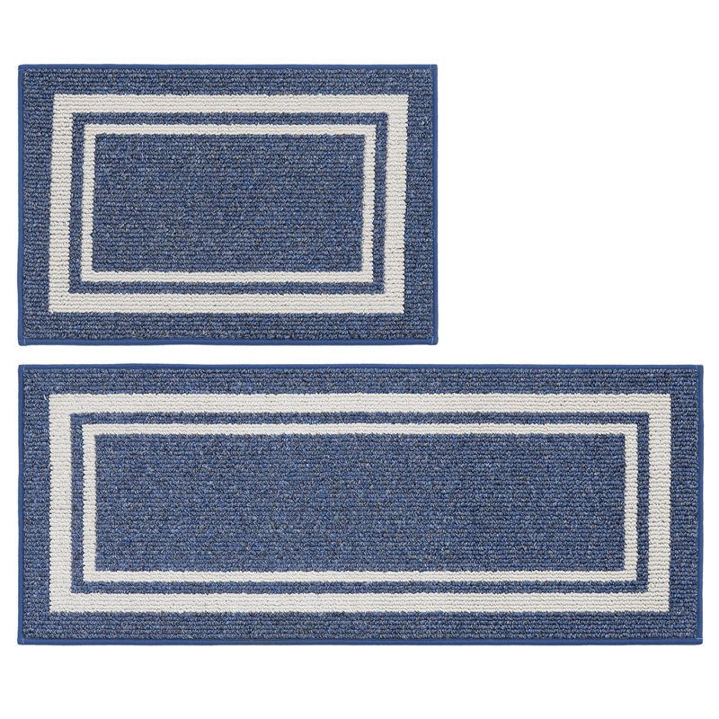 Tapis de cuisine Caylon avec envers antidérapant, tapis de cuisine 2 pièces super absorbants et lavables à la machine - Tapis résistant à la saleté pour la cuisine, la salle de lavage et l'entrée