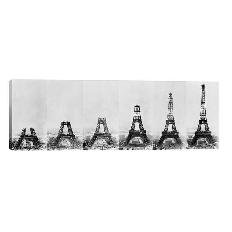 Building Eiffel - Wrapped Canvas Panoramic Print, 30.48 cm H x 91.44 cm W x 3.175 cm D