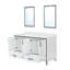 Meuble-lavabo double l 60 po x P 22 po, comptoir en quartz blanc et miroirs 22 po-1412313978