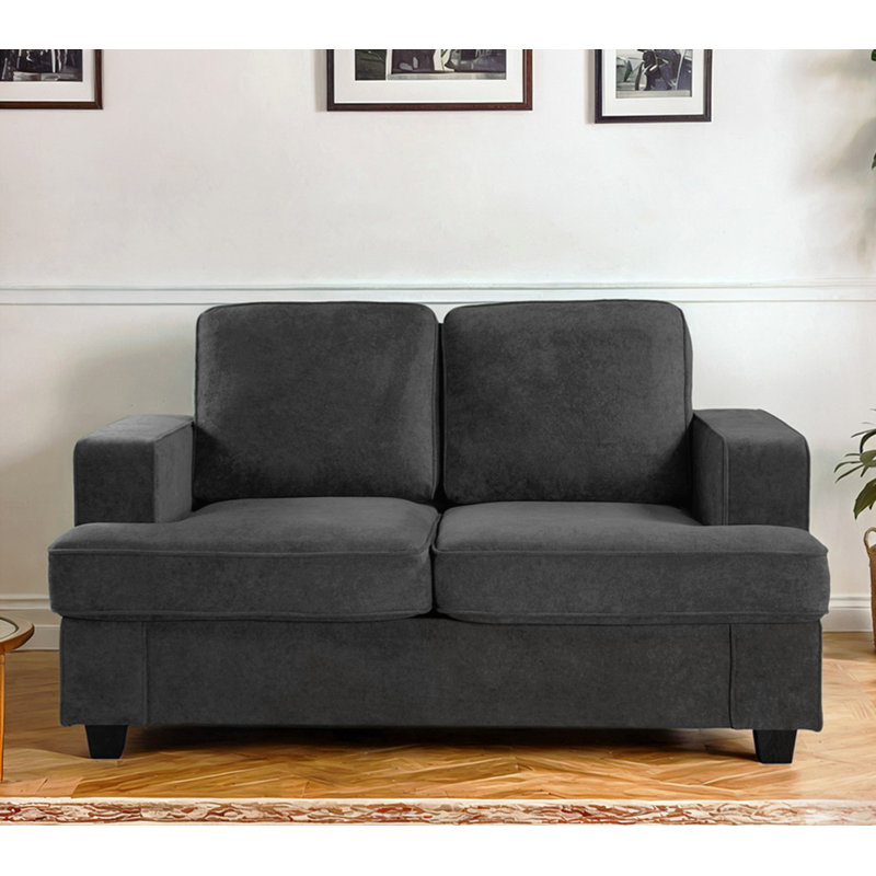 Causeuse confortable en velours moderne, Noir