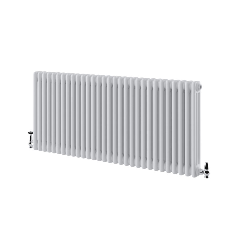 Uxbridge Horizontal Traditional Colosseum Radiator, 600mm H x 1370mm W x 130mm D, White