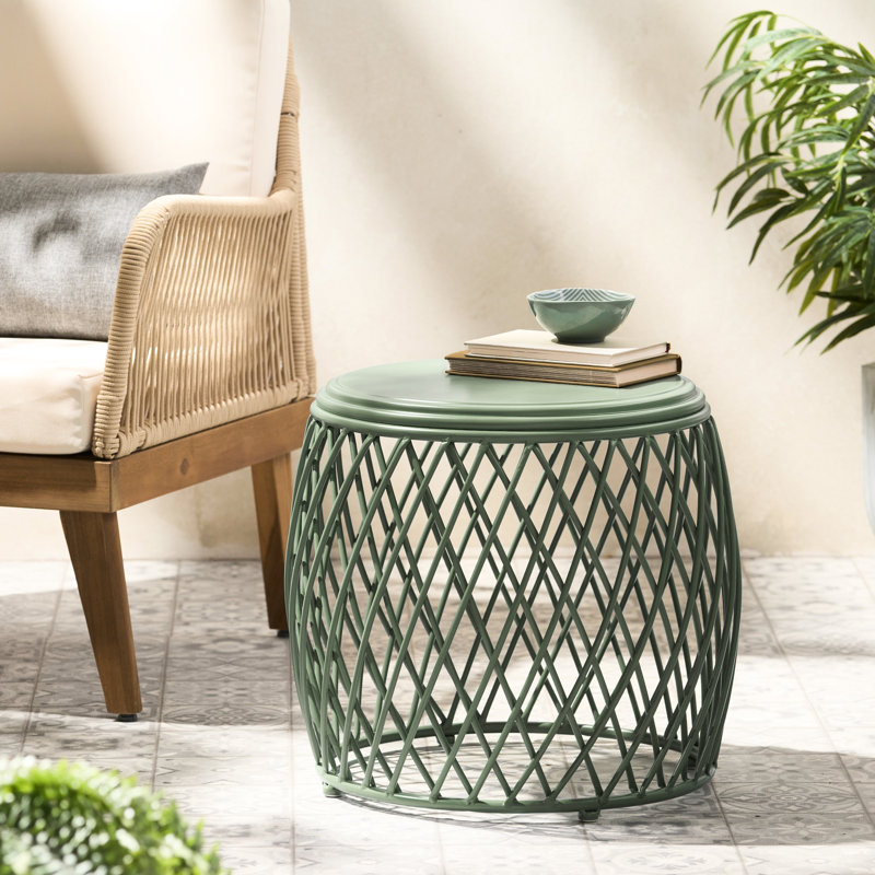 Table d'appoint élégante en fer - mat, 19,35 po, poids léger et capacité de charge maximale de 20 lb, solide