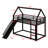 Twin Over Twin Bunk Bed With Safety Guardrail, Metal Bunk Bed Frame With Slide And Ladder-116970128