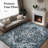 8'X10' Washable Area Rug with Rubber Backing Dark Navy Blue-118105524-122568110