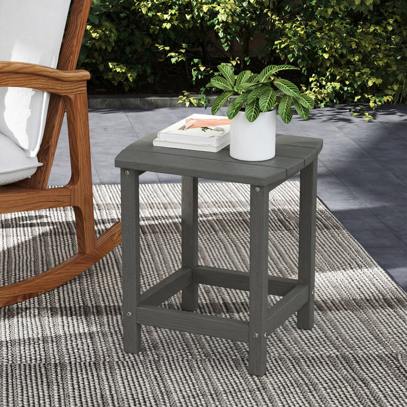Table d'appoint d'extérieur, table de bout de patio Adirondack, gris