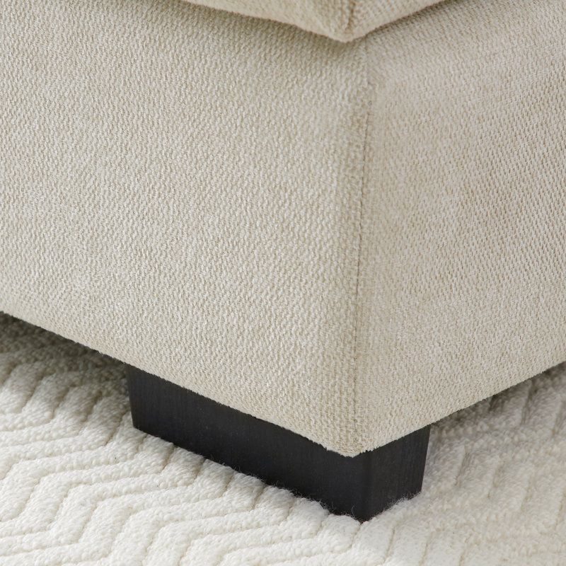 Canapé-lit en U de 130 po à 6 places avec méridienne, rembourrage double couche, porte-gobelets console, revêtement en lin confortable, coussins d'accoudoirs, quatre coussins lombaires pour le salon, appartement, moderne