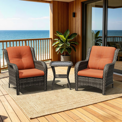 Anahit 3-Piece Outdoor Conversation Seating Group with Cushions
