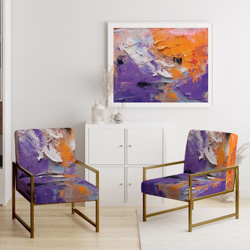 Evolving Movements Abstract Expressionism 25'' Wide Armchair, Gold
