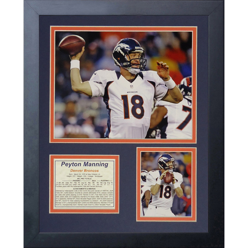 Broncos l'-souvenirs encadré blanc Peyton Manning
