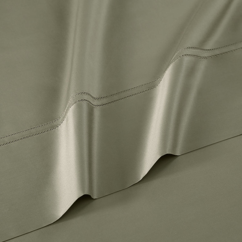 Yalda Egyptian Cotton Sateen Sheet Set , Gray, California King Sheet Set + 2 Pillowcases