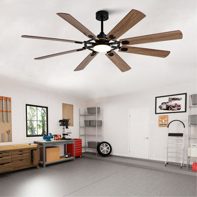 Grand ventilateur de plafond avec lumière: ventilateur de plafond moderne à 72 pales de 72 pouces avec télécommande - grand ventilateur noir à intensité variable pour l'intérieur, réversible, moteur à courant continu silencieux à 6 vitesses