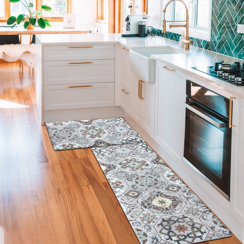 2Pcs Kitchen Mat Cushioned Anti-Fatigue Kitchen Rug,Non-Slip Kitchen Mats And Rugs Heavy Duty Comfort Rug For Kitchen Floor Home Office