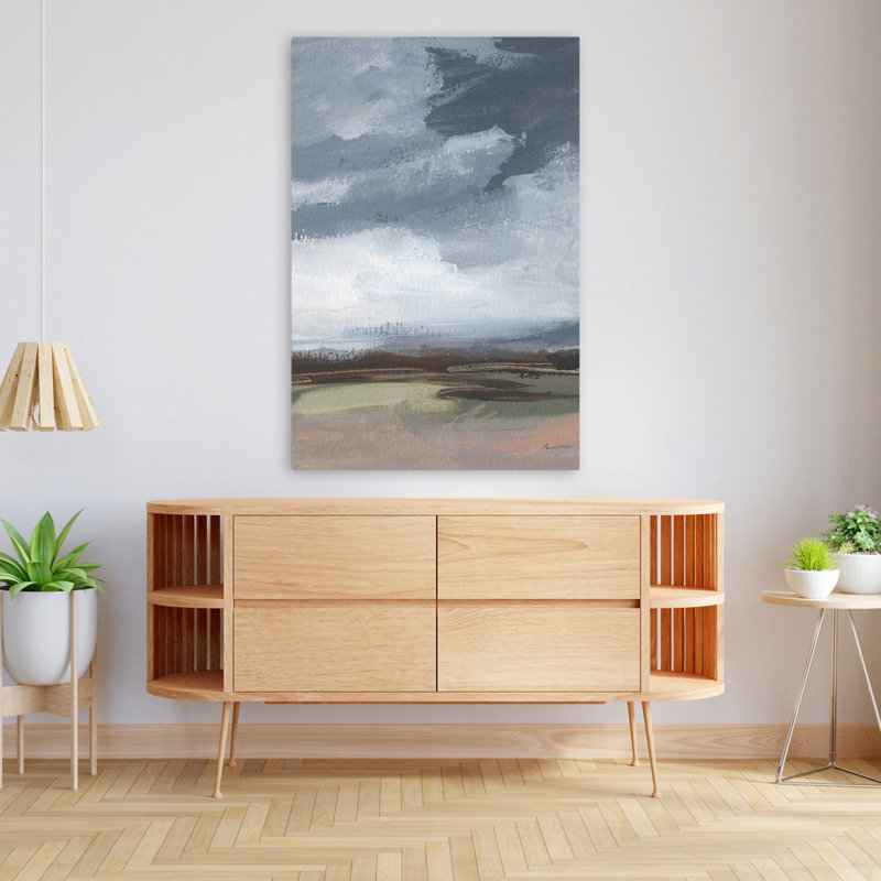 Contreventement - champ abstrait de nuages bruns, H 48 po x l 32 po