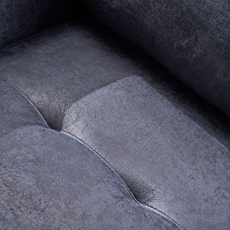 Canapé simple moderne rembourré, Microfibre / microsuède bleu marine