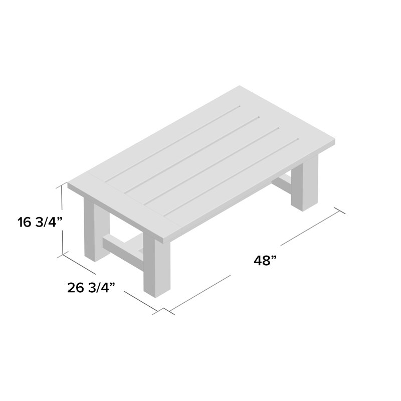 Croquet Teak Outdoor Coffee Table, Natural Teak