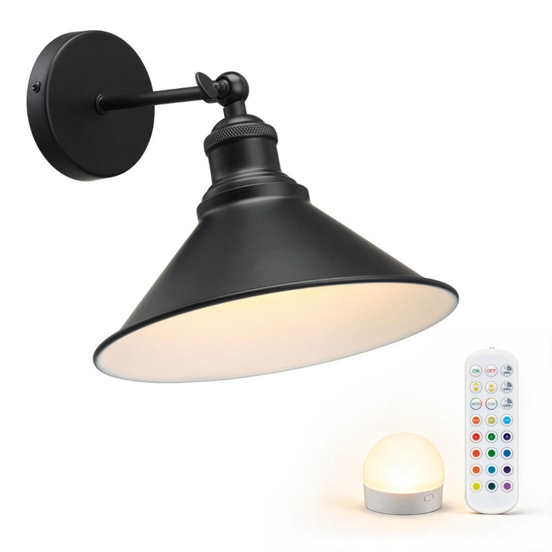 Aluminium LED Armed Sconce, Black