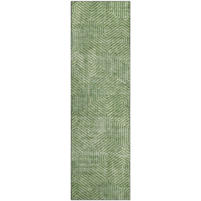 Premium Machine Washable Prisco Green Rug
