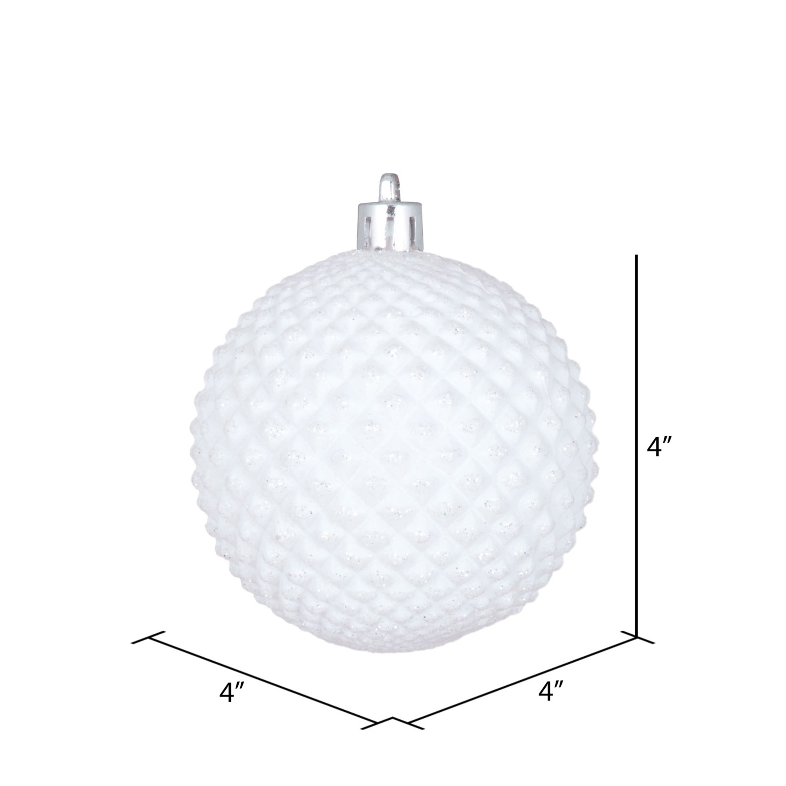 Durian Glitter Ball Ornament, White