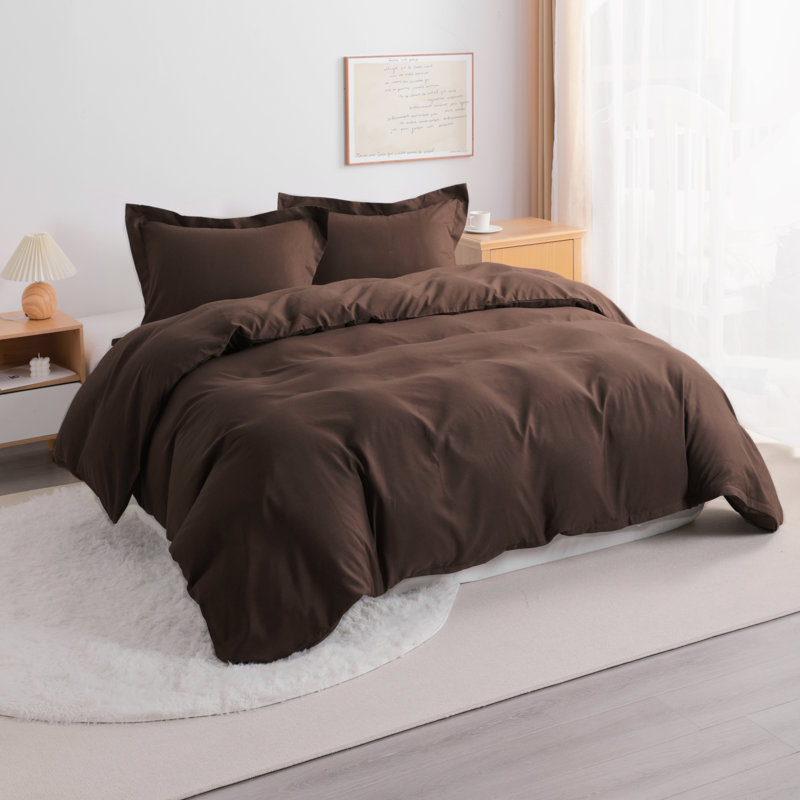 3 Pieces Duvet Cover Set, 100% Brushed Microfiber Comforter Cover Set with Ties - NTBAY, King Duvet Cover + 2 Shams